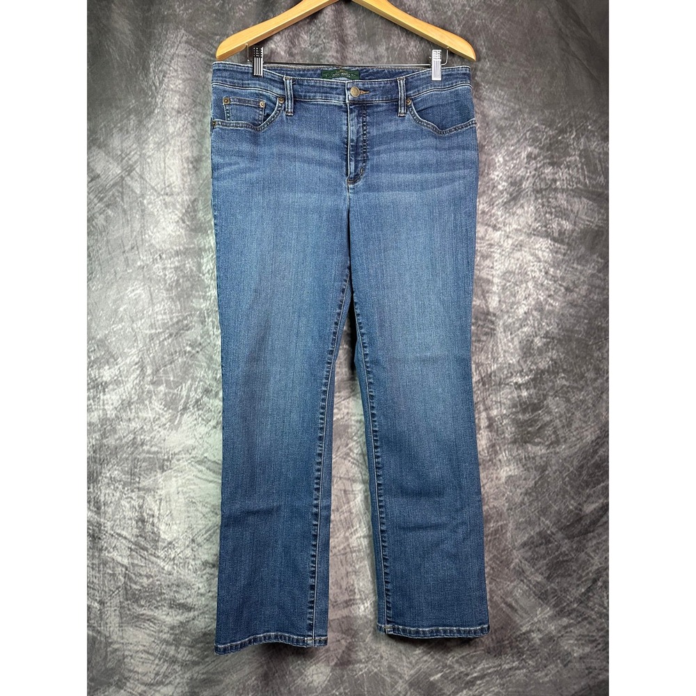 Lauren Ralph Lauren Jeans Womens 14 Blue Modern Curvy Straight Leg Medium Wash